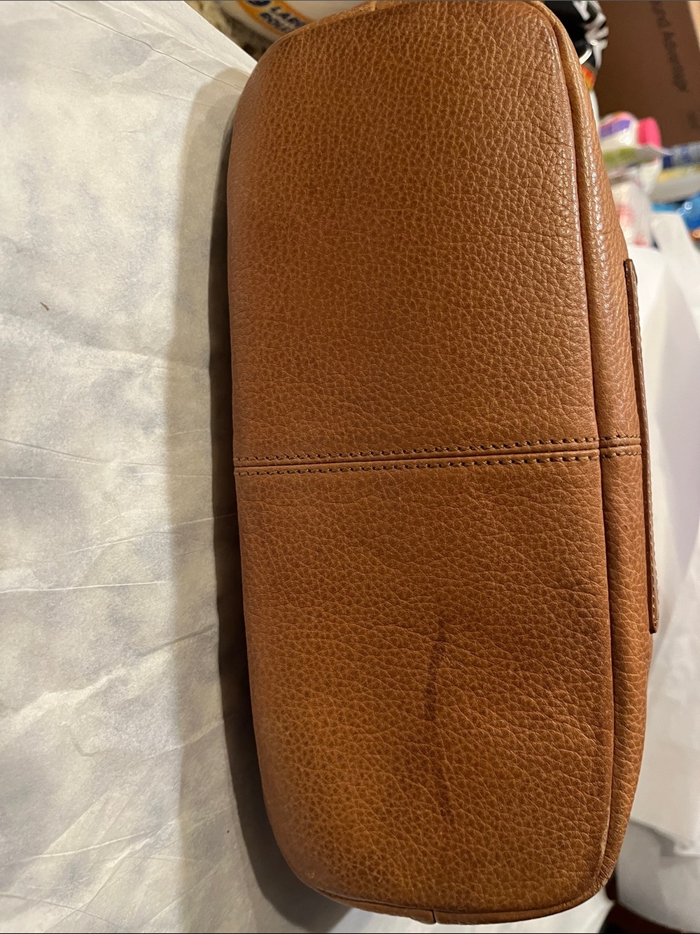 Fossil 75082 Vintage Brown Pebbled Leather shoulder bag. - Picture 8 of 8